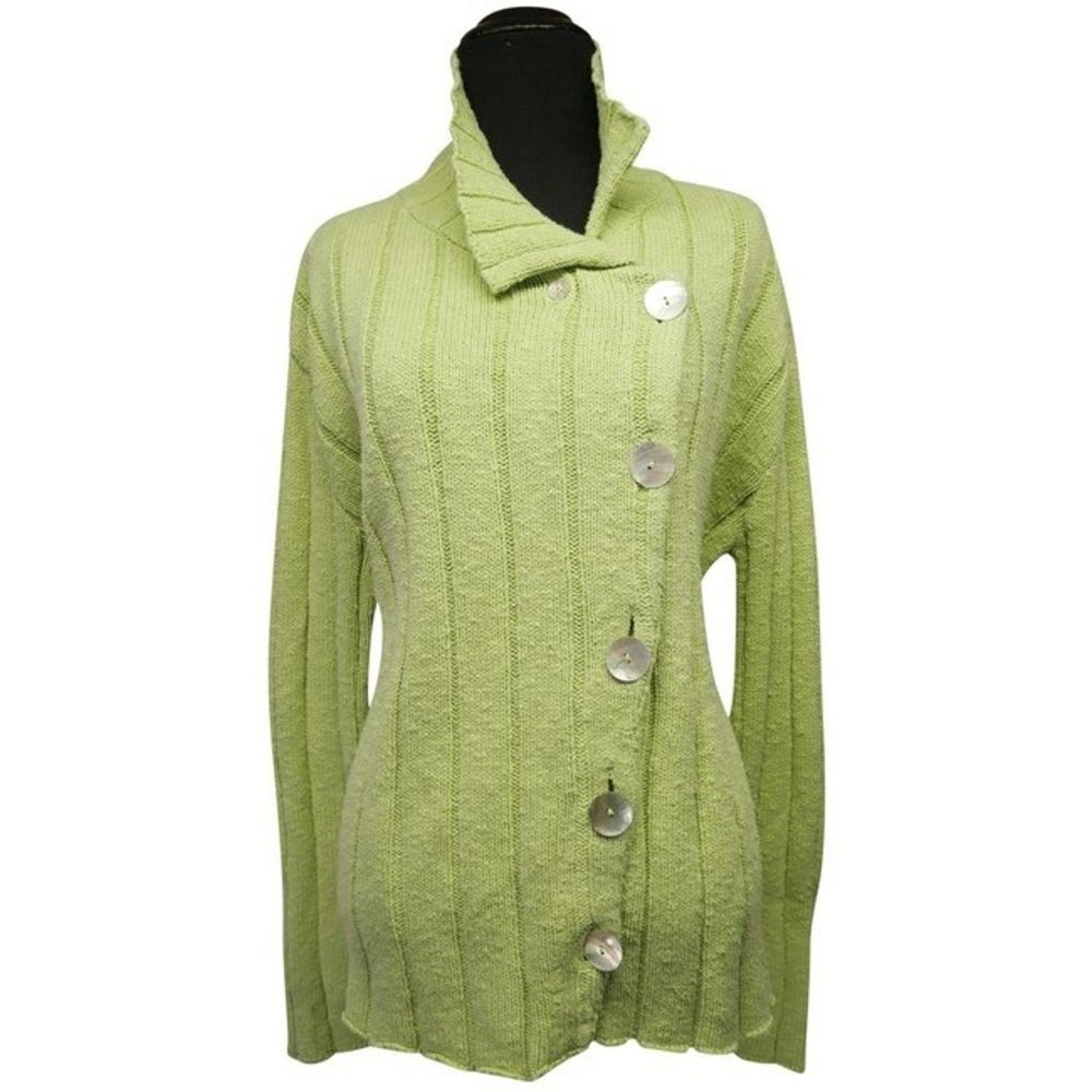 Willow Asymmetric Sweater Mother of Pearl Buttons